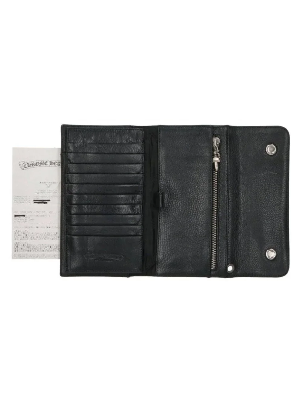 Chrome Hearts Wave Cross Ball Button Leather Wallet